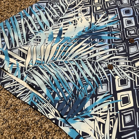 Tommy Bahama Shirt Men's Sz 2XL Blue Silk Heritage Tortola Hawaiian Floral Camp - Picture 4 of 7